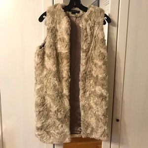 French Connection faux fur lambswool vest